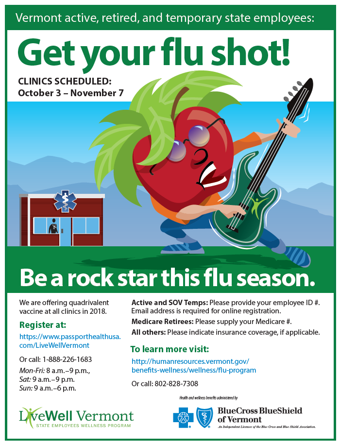 2018 LiveWell Vermont Flu Poster
