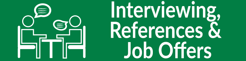 Interviewing, References & Job Offers Heading